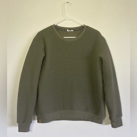 Tentree Sherpa Pullover Sweatshirt Forest Green Size Medium - Picture 1 of 5